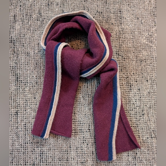 GAP Other - Vintage Y2K Gap Mens Colorblock Lambswool Scarf Stripe 2004 Preppy Burgundy